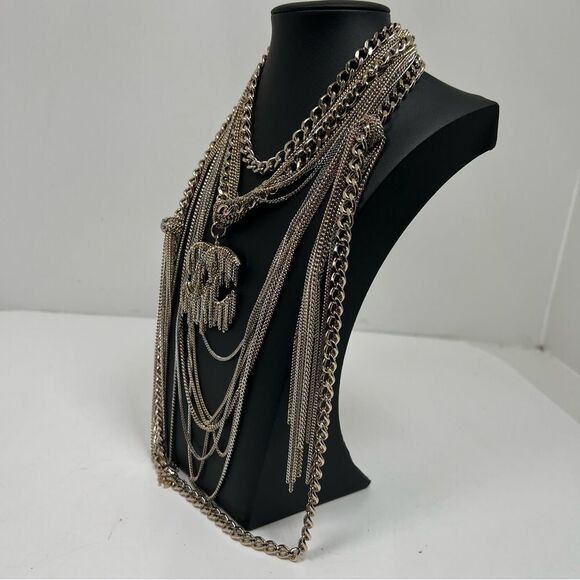 Chanel CC Multilayer  Metal Necklace Choker With Box - Picture 11 of 11